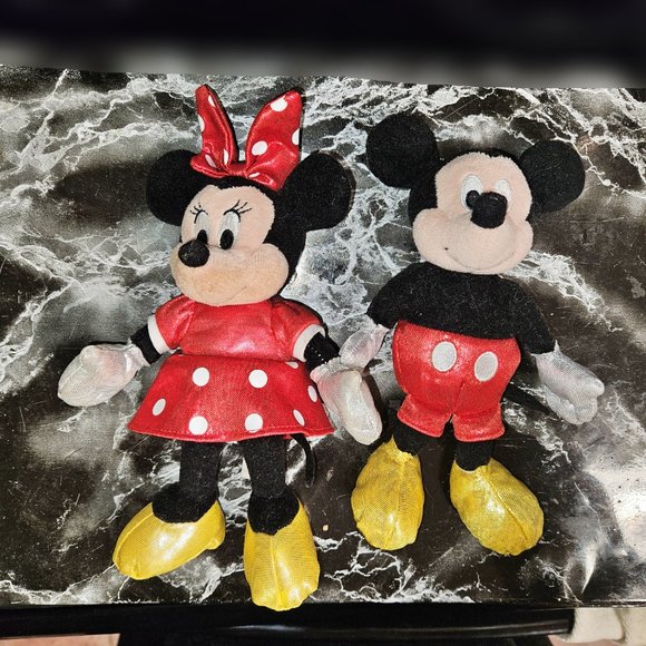 2019 Disney TY Sparkle MICKEY and MINNIE MOUSE Stuffed Plush Beanbag Toys - Picture 2 of 7
